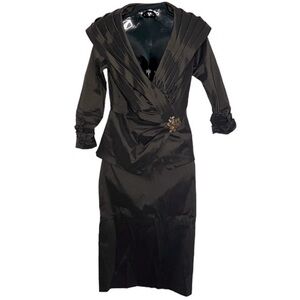 Tadashi Shoji Brown Blouse and Skirt Set Size 6